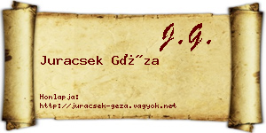 Juracsek Géza névjegykártya